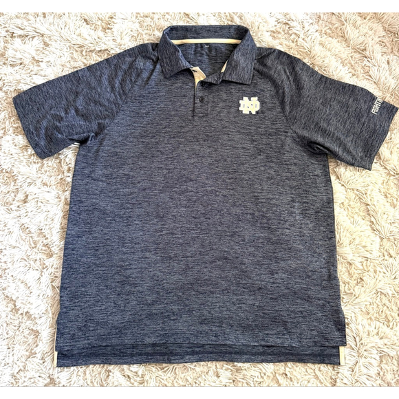 Men's Notre Dame Blue Yellow Polo Shirt XL Fightin' Irish College NCAA - Picture 1 of 8